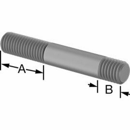 BSC PREFERRED Threaded on Both Ends Stud Steel M12 x 1.75 mm Size 30 mm and 12 mm Thread Length 78 mm Long 5580N169